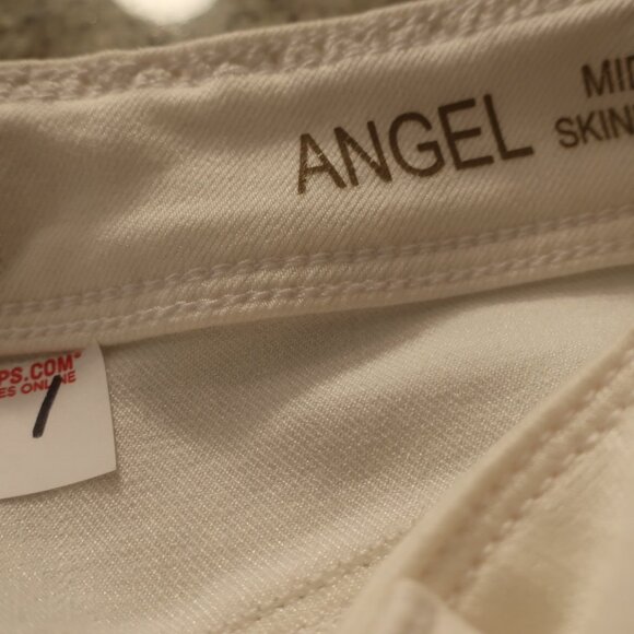 Womens DL1961 "Angel" Mid-Rise Skinny Ankle White Eyelet Jeans 28 - Picture 11 of 11